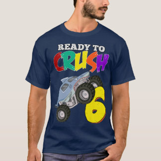 Kinder 6e verjaardag Boys Monster Truck 6 jaar oud T-shirt