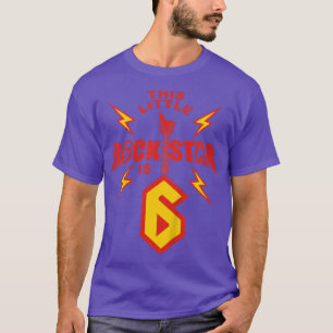 Kinder 6e verjaardag Boys Rockstar Rock Music 6 ja T-shirt