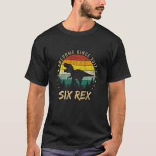 Kinder 6e verjaardag Dinosaur 6 jaar Geweldige jon T-shirt