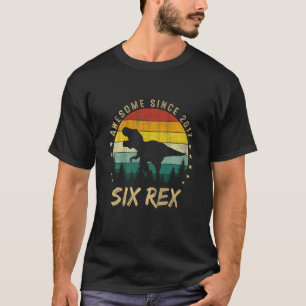 Kinder 6e verjaardag Dinosaur 6 jaar Geweldige jon T-shirt