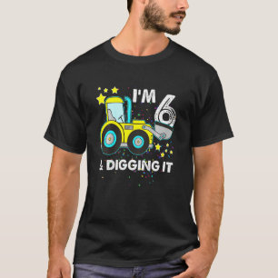 Kinder 6e verjaardag Jongen 6 jaar oude bouwtruc T-shirt