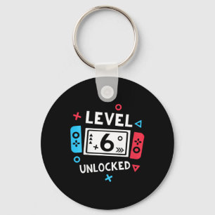 Kinder 6e Verjaardag Shirt Jongen Niveau 6 Ontgren Sleutelhanger