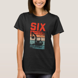 Kinder 6e verjaardag van de aanleg van de opgraver t-shirt