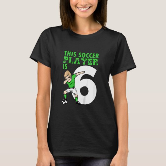 Kinder 6e verjaardag Voetbal Soccer 6 jaar oude vo T-shirt (Voorkant)