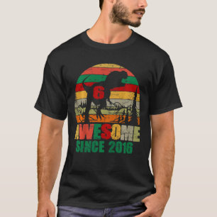 Kinder 6e Verjaardags Jongen Dinosaurus Zes Jaar O T-shirt