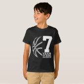 Kinder 7 JAAR GEWELDIGE BASKETBAL 7E GEBOORTE T-shirt (Voorkant volledig)