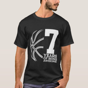 Kinder 7 JAAR GEWELDIGE BASKETBAL 7E GEBOORTE T-shirt
