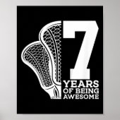 Kinder 7 jaar Geweldige Lacrosse 7e geboortedag Poster (Voorkant)