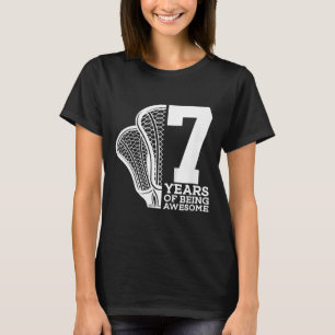 Kinder 7 jaar Geweldige Lacrosse 7e geboortedag T-shirt