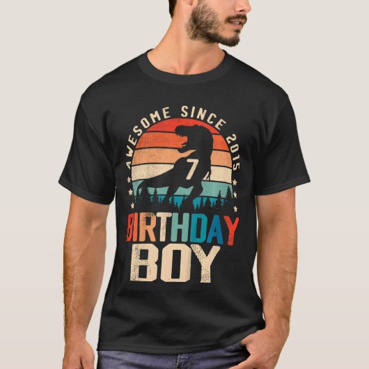 Kinder 7 Jaar Oud Dag Dinosaurus 7e Verjaardag Jon T-shirt (Voorkant)