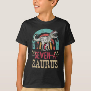 Kinder 7 jaar oud dinosaurusjaar 7e dag rex dino t-shirt