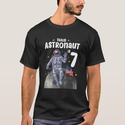 Kinder 7 jaar oud Dit Astronaut is 7e verjaardag T-shirt (Voorkant)