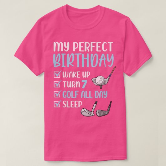 Kinder 7 jaar oud Golf Birthday Party 7th Boy Seve T-shirt (Design voorkant)