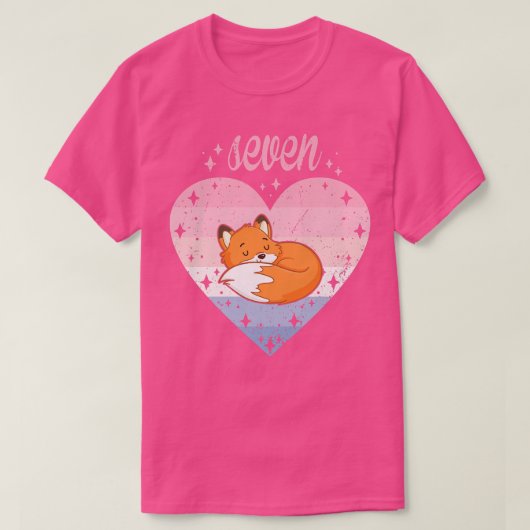 Kinder 7 jaar oud kind 7 dag oud meisje 7e dag t-shirt (Design voorkant)