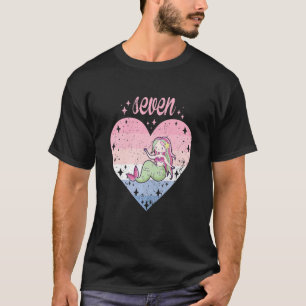Kinder 7 Jaar Oud Leuke Zeemeermin Verjaardagsmeis T-shirt