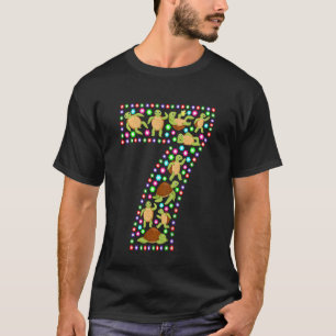 Kinder 7 Jaar Oud Meisjes Jongens Schildpad 7e Ver T-shirt
