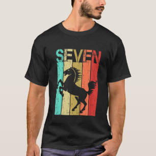 Kinder 7 jaar oud paard geboorthday Boy 7th Birthd T-shirt