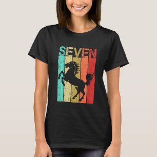 Kinder 7 jaar oud paard geboorthday Boy 7th Birthd T-shirt