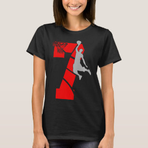 Kinder 7 jaar oude 7e Basketball Birthday PartyThe T-shirt