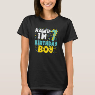 Kinder 7 jaar oude 7e verjaardag Jongen Dinosaur T T-shirt