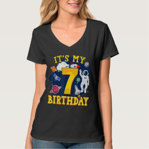Kinder 7 jaar oude astronaut buitenruimte 7e verja t-shirt