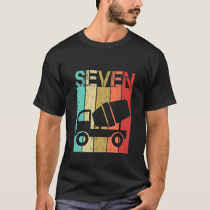 Kinder 7 jaar oude bouwronden Vrachtdag 7 dag bi T-shirt