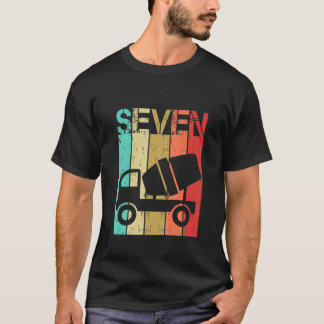 Kinder 7 jaar oude bouwronden Vrachtdag 7 dag bi T-shirt