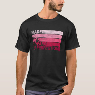 Kinder 7 jaar oude dag geboren in 2016 meisjes 7e t-shirt