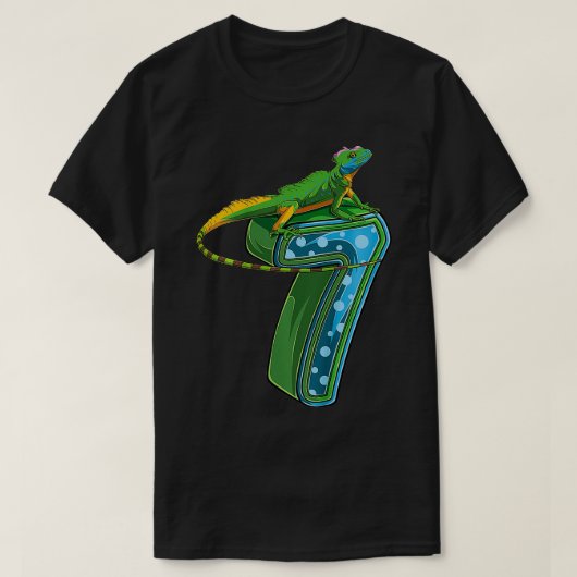 Kinder 7 jaar oude hagedis 7e verjaardag t-shirt (Design voorkant)