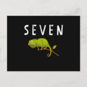 Kinder 7 jaar oude hagedissementsfeest 7e briefkaart (Voorkant)