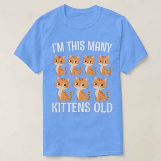 Kinder 7 jaar oude Kitten Lover 7e verjaardag Kawa T-shirt (Design voorkant)