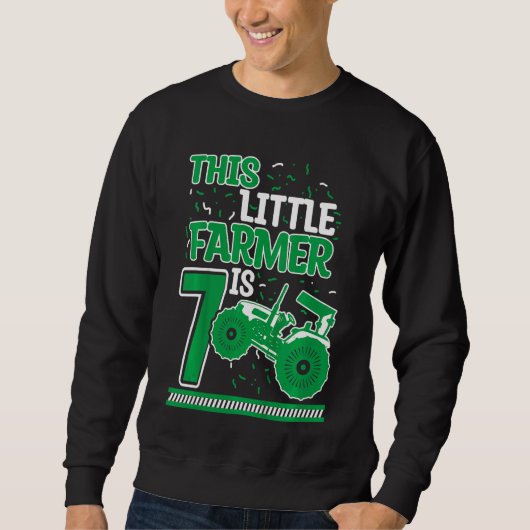 Kinder 7 jaar oude padtractor Little Farmer 7th Bi Trui (Voorkant)