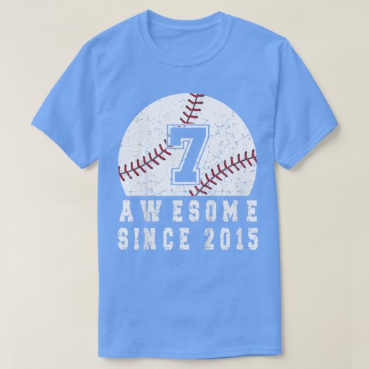 Kinder 7-jarige Baseball Boy geboren in 2015 Baseb T-shirt (Design voorkant)