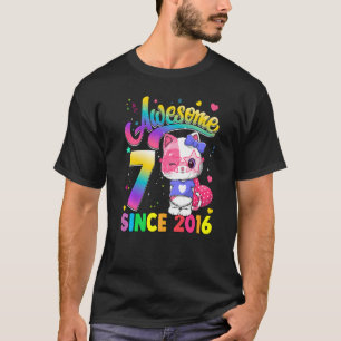 Kinder 7-jarige kat Geweldige sinds 2016 Kat 7th B T-shirt