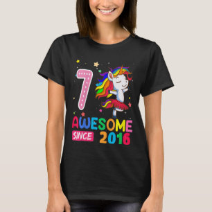 Kinder 7-jarige meisjes Tiener Unicorn 7e geboorte T-shirt