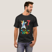 Kinder 7-jarige meisjes Tieners abbing Unicorn 7e  T-shirt (Voorkant volledig)