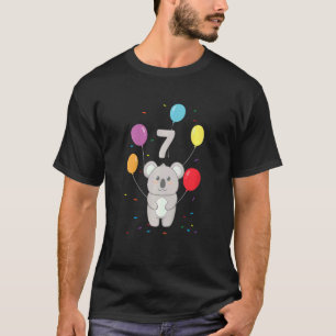 Kinder 7e Verjaardag 7 Jaar Koala Ballonnen Austra T-shirt