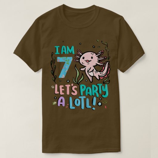 Kinder 7e verjaardag Aolotl am 7 Lets Partij A Lot T-shirt (Design voorkant)