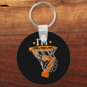 Kinder 7e Verjaardag Basketbal Ik ben 7 Jongen Mei Sleutelhanger (Voorkant)