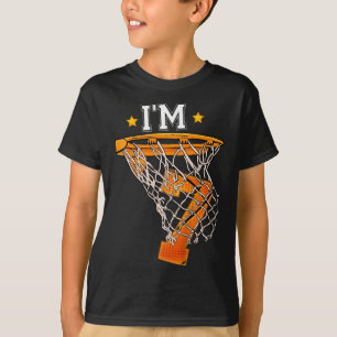 Kinder 7e Verjaardag Basketbal Ik ben 7 Jongen Mei T-shirt