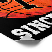 Kinder 7e Verjaardag Basketbal Liefhebber 7 Jaar O Poster (Hoek)