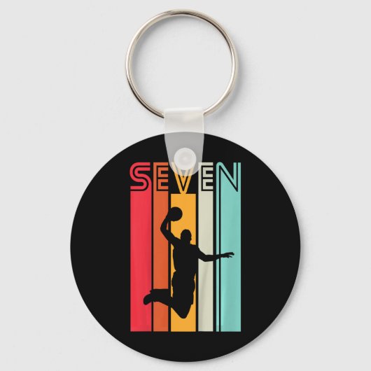 Kinder 7e verjaardag Basketball Lover Gift 7 jaar Sleutelhanger (Voorkant)