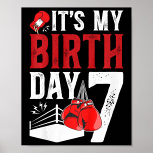 Kinder 7e Verjaardag Boksen Jongen 7 Jaar Oude Bok Poster