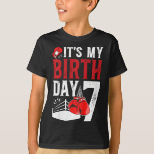 Kinder 7e Verjaardag Boksen Jongen 7 Jaar Oude Bok T-shirt