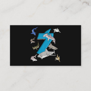 Kinder 7e verjaardag Boys Shark White Shark Informatiekaartje