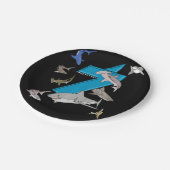 Kinder 7e verjaardag Boys Shark White Shark Papieren Bordje (Gekanteld)