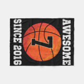 Kinder 7e Verjaardag Bysketbyll Lover 7 Jaar Oude  Fleece Deken (Voorkant (Horizontaal))