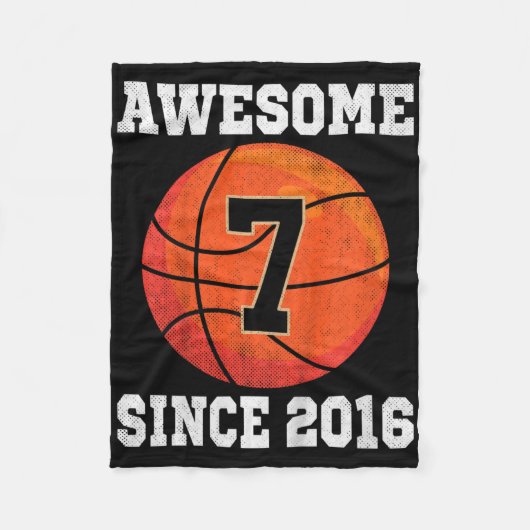 Kinder 7e Verjaardag Bysketbyll Lover 7 Jaar Oude  Fleece Deken (Voorkant)