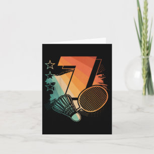 Kinder 7e Verjaardag Jongen Badminton Speler Badmi Kaart