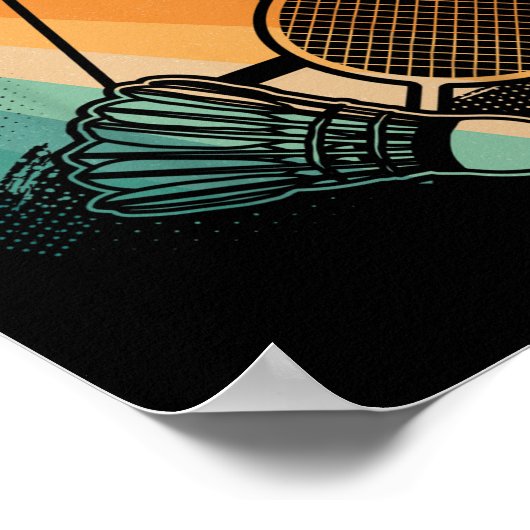 Kinder 7e Verjaardag Jongen Badminton Speler Badmi Poster (Hoek)